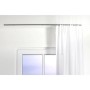 Deco-Raum Gardinenschiene Minimal Schwarz, 1-Lauf, an Decke über Fenster mit weißem Vorhang. Dekoartikel.