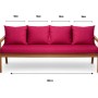 Setgarden Bankkissen-Set, Rose, 180x60 cm + 4 Kissen. Auflagen für 3-Sitzer Gartenbank.