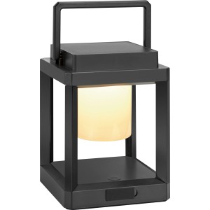 Solar-LED-Laterne Schwarz Eckig 13,5 cm x 13,5 cm x 18 cm