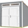 Lasiertes Weka Holz-Gartenhaus 264 mit Pultdach und Doppeltür.