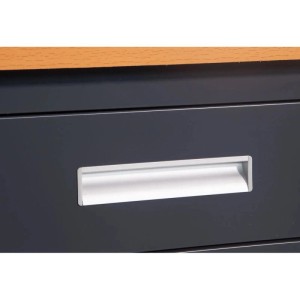 Jet-Line Werkbank GROSNY 170 cm Metall Anthrazit 3 Schubladen 3 Türen