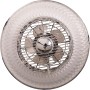 Näve LED-Deckenleuchte Viento mit Ventilator, runde Form, silberfarben. Deckenleuchte mit Ventilator.