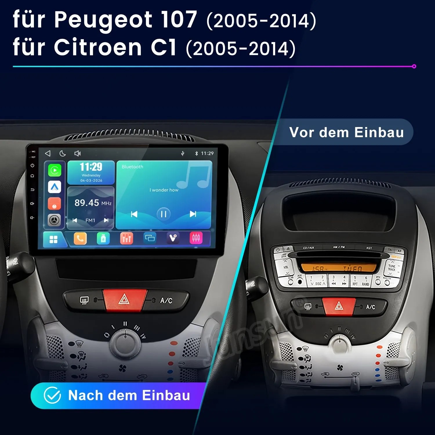 Junsun Autoradio Für Peugeot 107 2005-2014 Citroen C1 2005-2014 Linux_2