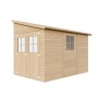 Timbela Anbau-Gartenhaus Holz M339+M339G 6 m² ohne Seitenwand mit Boden_3