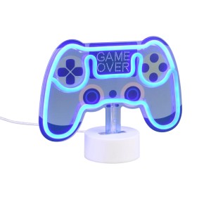 LED-Tischleuchte im Controller-Design mit blauer Beleuchtung. Ideal für Gaming-Zimmer.