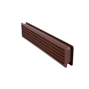 Brauner Badezimmerlüfter, 460x92 mm, aus Kunststoff. Lüftungsgitter für Badezimmertüren.