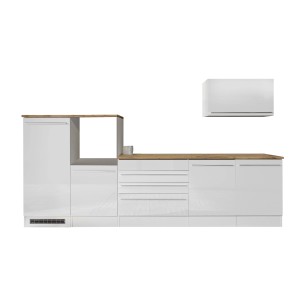 Respekta Küchenblock Gabriel LBBERP320HWWC ohne E-Geräte 320 cm Weiß Hochglanz