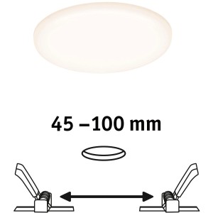 Paulmann LED-Einbaupanel Veluna, rund, 8,5W, 3000K, Satin, mit flexibler Einbautechnik (45-100mm)