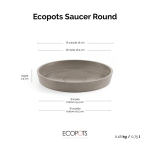 Ecopots Untersetzer Ø Braungrau 20 cm