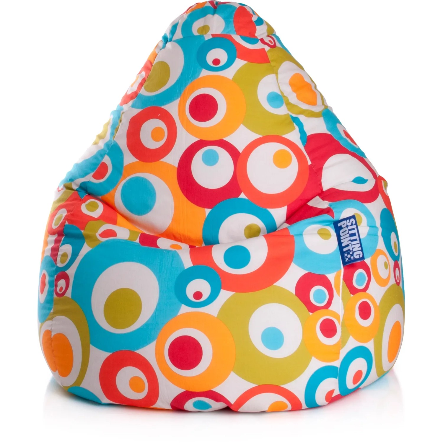 Bunter Sitting Point Sitzsack Malibu mit Kreismuster, 220 l, türkis, ideal zum Entspannen.