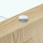 okwish Couchtisch mit Glas und Zwei Ebenen für Wohnzimmer 90x70x44 cm Natur_9