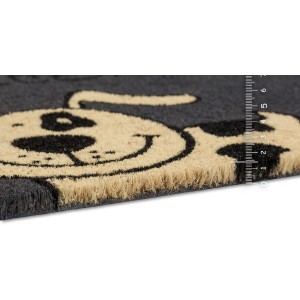 Fußmatte Coco Style mit Hundemotiv, 40x60 cm, aus natürlichem Kokosmaterial.