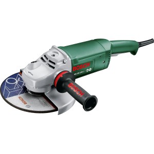 Bosch Winkelschleifer PWS 20-230 J mit Anti-Vibrationsgriff und Schleifscheibe.