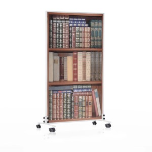 Könighaus Infrarotheizung Bücherregal 600W mit Rollen, mobile Elektroheizung mit Bücherregal-Motiv.