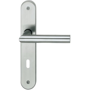 Alpertec Langschild-Garnitur Martina, Buntbart, Edelstahl satiniert für Zimmertüren.