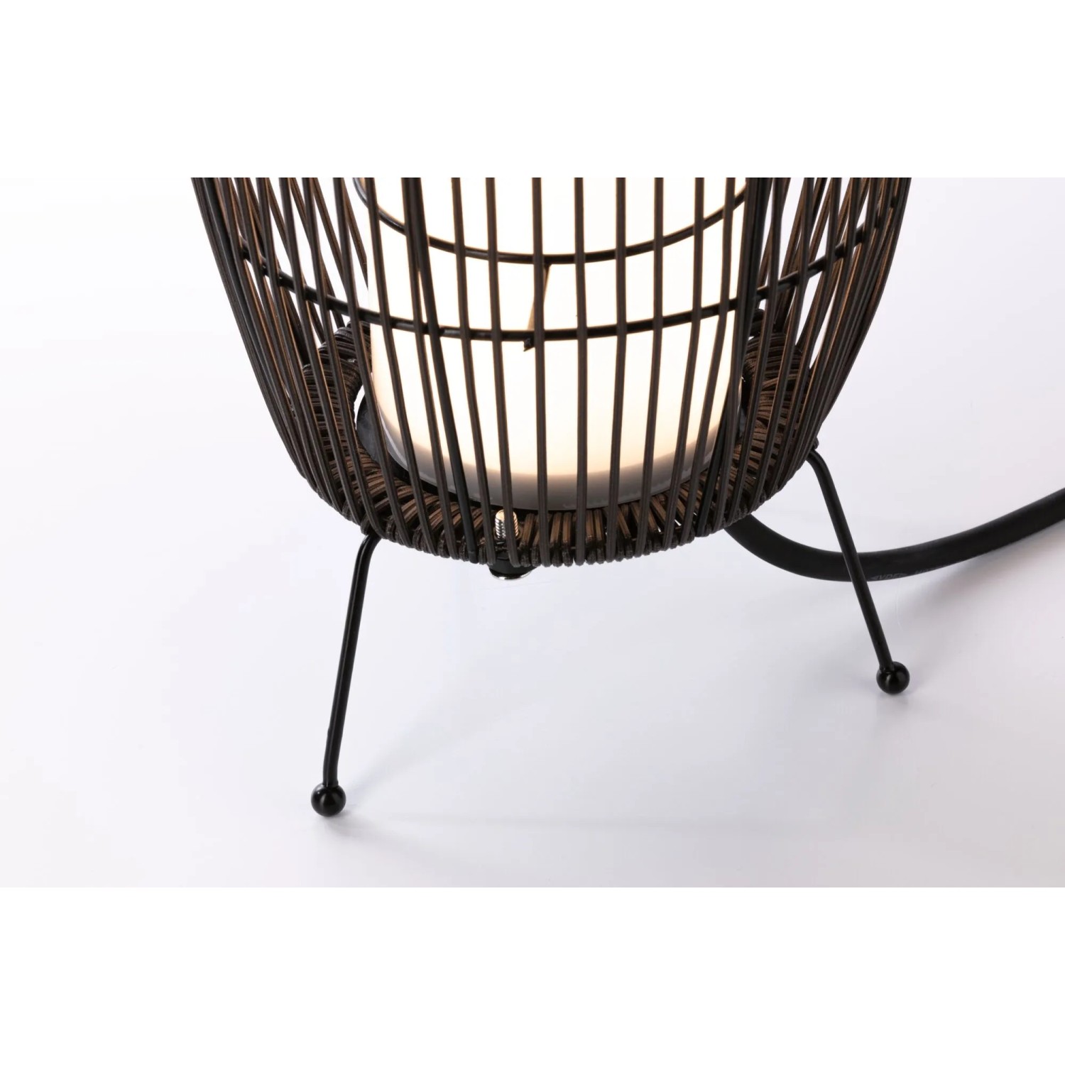 Paulmann LED Lichtobjekt Basket, braun, für Außen: Dekorative Gartenleuchte im Rattan-Look.