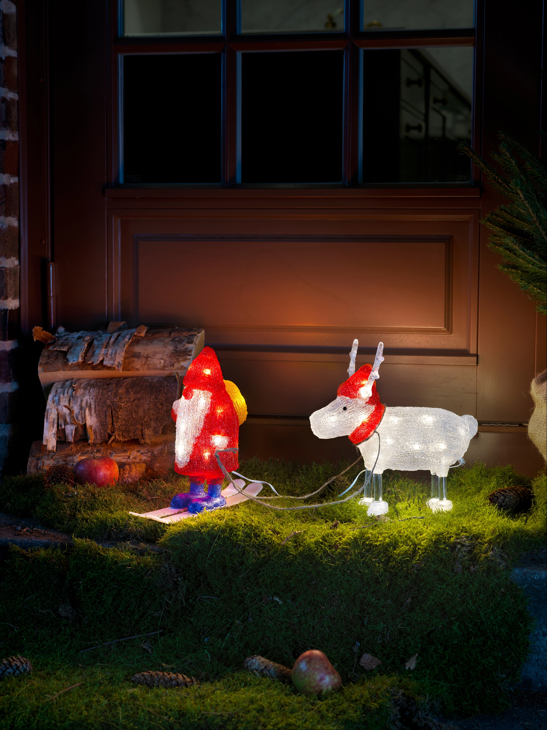 OBI kaufen Konstsmide Weihnachtsmann mit Rentier Acryl LED 40 bei Dioden Warmweiß