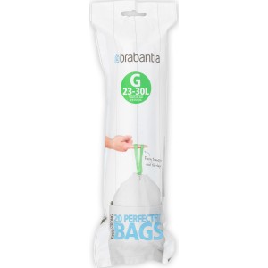 Brabantia Müllbeutel PerfectFit 30L im transparenten Pack mit Zugband.
