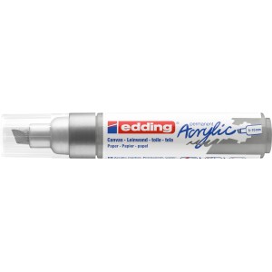 Edding 5000 Acrylmarker breit, Silber, mit Keilspitze für Leinwand, Papier und Holz.