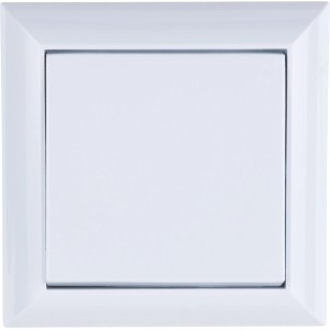 Weißer REV Aufputz Aus-/Wechselschalter PlanoLuxe für die Wandmontage.