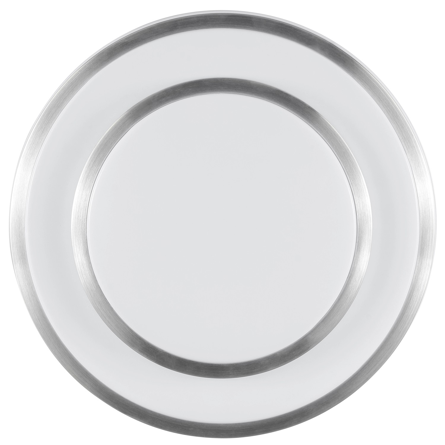 Runde, silber-weiße LED-Deckenleuchte Nivaro von Brilliant, Ø 29,3 cm.