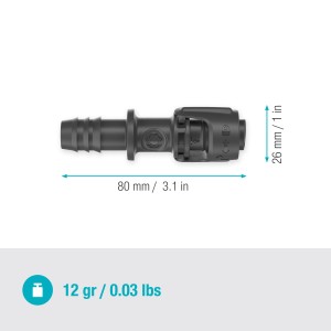 Gardena Universalverbinder 13 mm für Micro-Drip-Systeme, zum Verbinden von Verlege- und Tropfrohren.