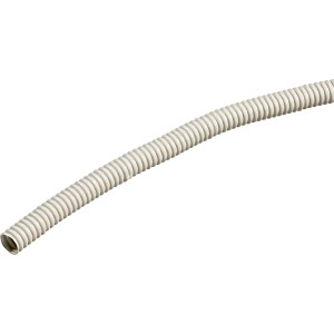 Helles, flexibles Isolierrohr EN 16, Länge 10 m, für Aufputzmontage.