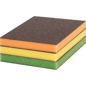 Bosch Expert Flex Schleifschwamm Set, 3-teilig, verschiedene Körnungen und Farben.