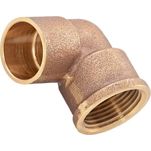 Löt-Winkel aus Rotguss, 37 mm, für Heizung und Wasserinstallation.