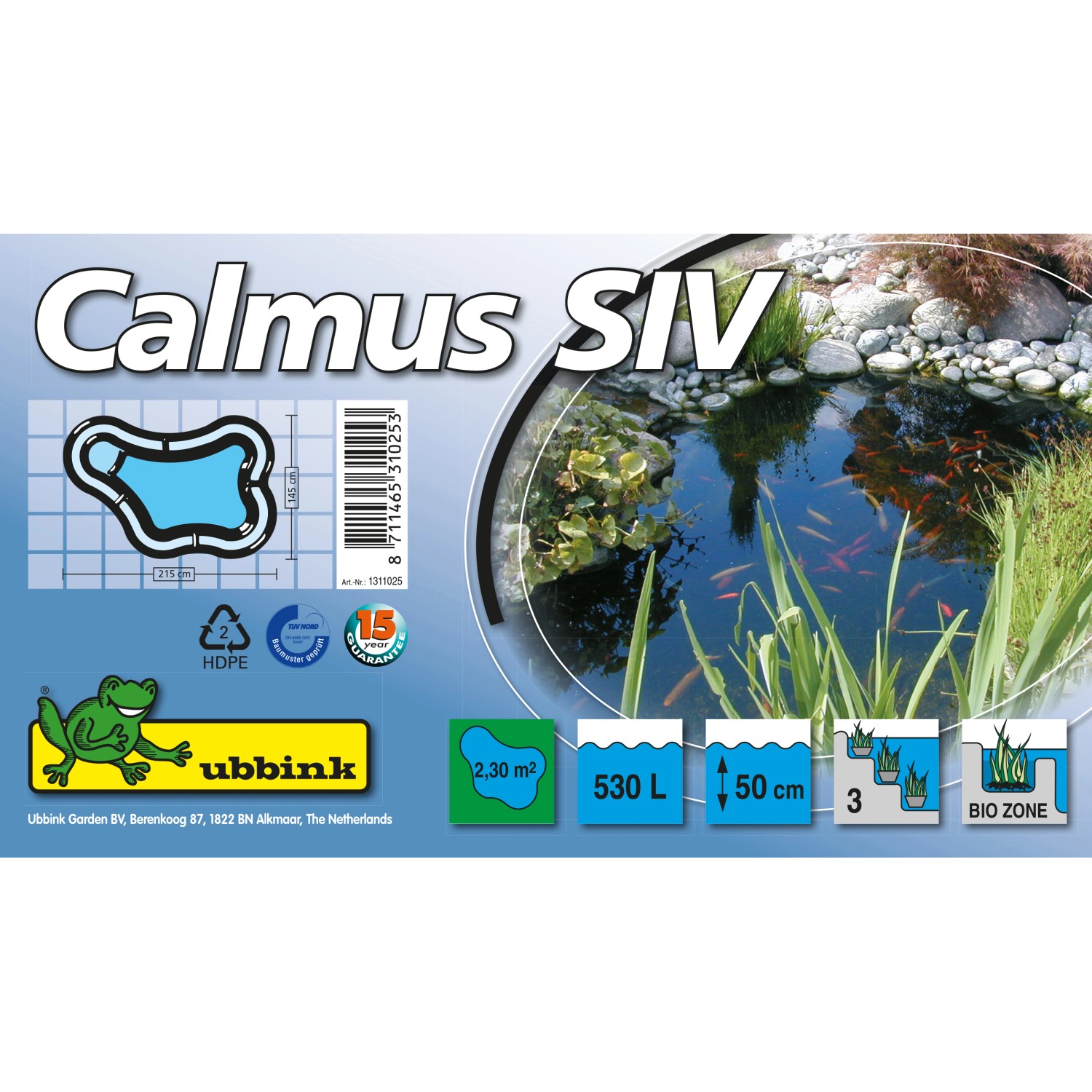 Ubbink Fertigteich Calmus SIV, 530 l, mit Pflanzzonen. Ideal für naturnahe Gartengestaltung.