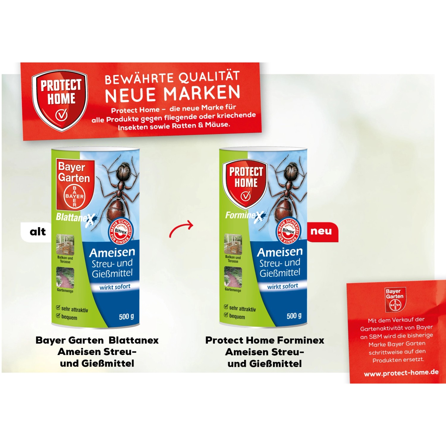 Protect Home FormineX Ameisenmittel, Streu- und Gießmittel, 500g Packung.
