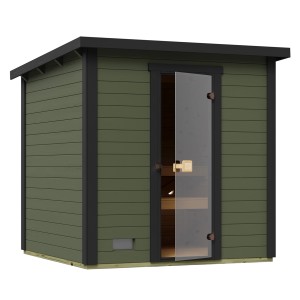 Weka Saunahaus Kaapi 3 Klassik-Ofen Graugrün