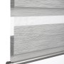 Graues Gardinia Doppelrollo de Luxe, 50x180 cm, mit transparenten und blickdichten Streifen.
