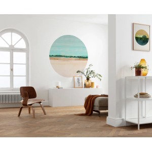 Komar Vliesfototapete Dot Beachside, selbstklebend, Ø 125 cm, im Wohnraum.