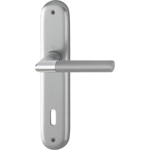 Hoppe Zimmertür-Garnitur Lecce, Aluminium verchromt, Stahl matt, Türbeschlag.