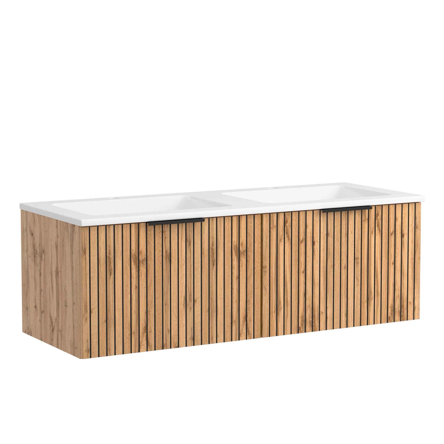 Held Möbel Waschtisch-Set Becken Weiß 200 x 120 x 47 cm Wildeiche 2-tlg._8