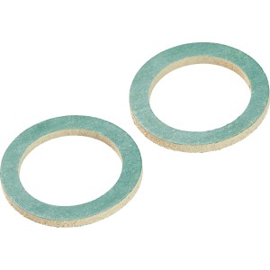 Zwei HD-Ring Fiberdichtungen, Ø 17/24 mm, 2 mm stark, für Rohrleitungen.