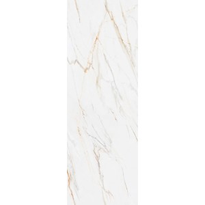 Decoflooring SPC-Wandpaneel, 260x90 cm, Marmor Weiß-Gold Optik.