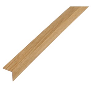 Gleichschenkliges Winkelprofil aus Kunststoff, 20x20x1000 mm, in Eichenoptik.