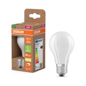 Osram LED-Lampe E27, A100 Glühlampenform, matt, 7.2W, 2700K. Energiesparende LED für stimmungsvolles Licht.