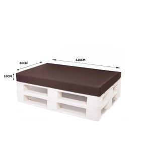 Braunes Palettenkissen Set 120x60, Sitz- und Rückenkissen für Gartenmöbel.