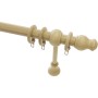 Gardinia Gardinenstangen-Set Lugano, Naturholz, mit Stange, Endstücken, Trägern und Ringen.