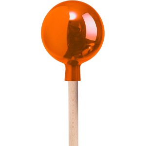 Windhager Rosenkugel Orange, 12 cm, Gartendeko. Glänzende Kugel auf Holzstab.