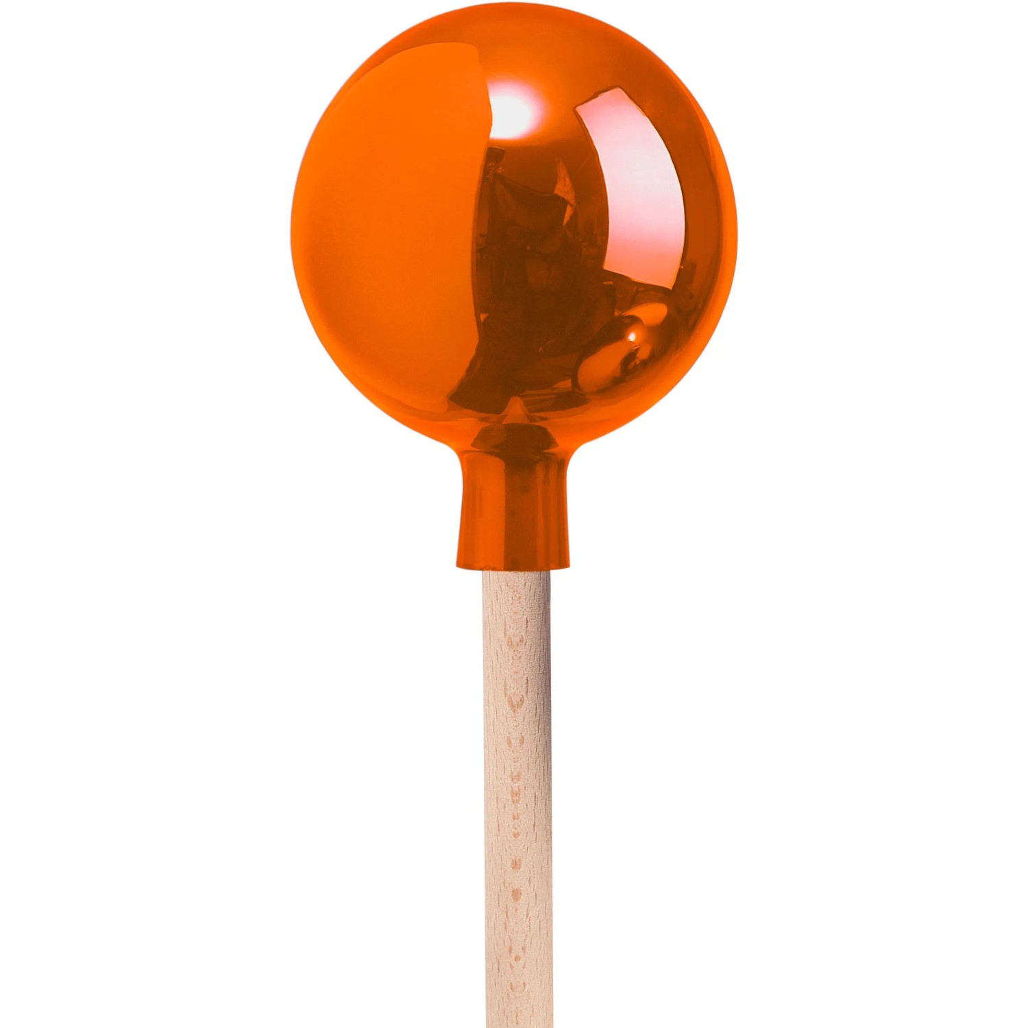 Windhager Rosenkugel Orange, 12 cm, Gartendeko. Glänzende Kugel auf Holzstab.
