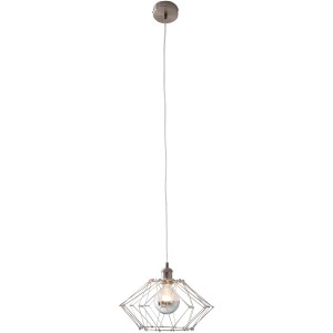 Näve Pendelleuchte Fyn, Ø 40cm, silberfarbenes Metallgeflecht im Industrial Style.
