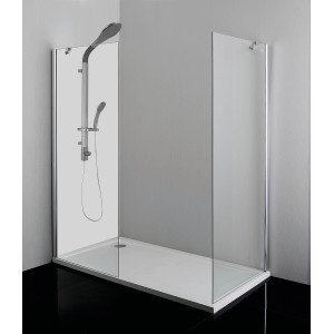 Sanoflex Seitenwand, 6 mm Glas, Chromprofil, 95x195 cm, für Duschkabinen.
