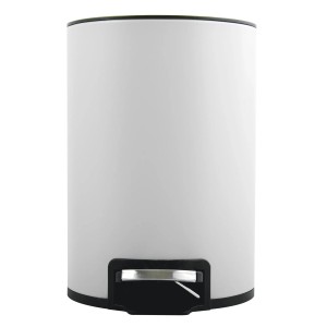 Weißer Spirella Kosmetikeimer Riku, 5 Liter, mit Pedal und Soft-Close-Deckel.