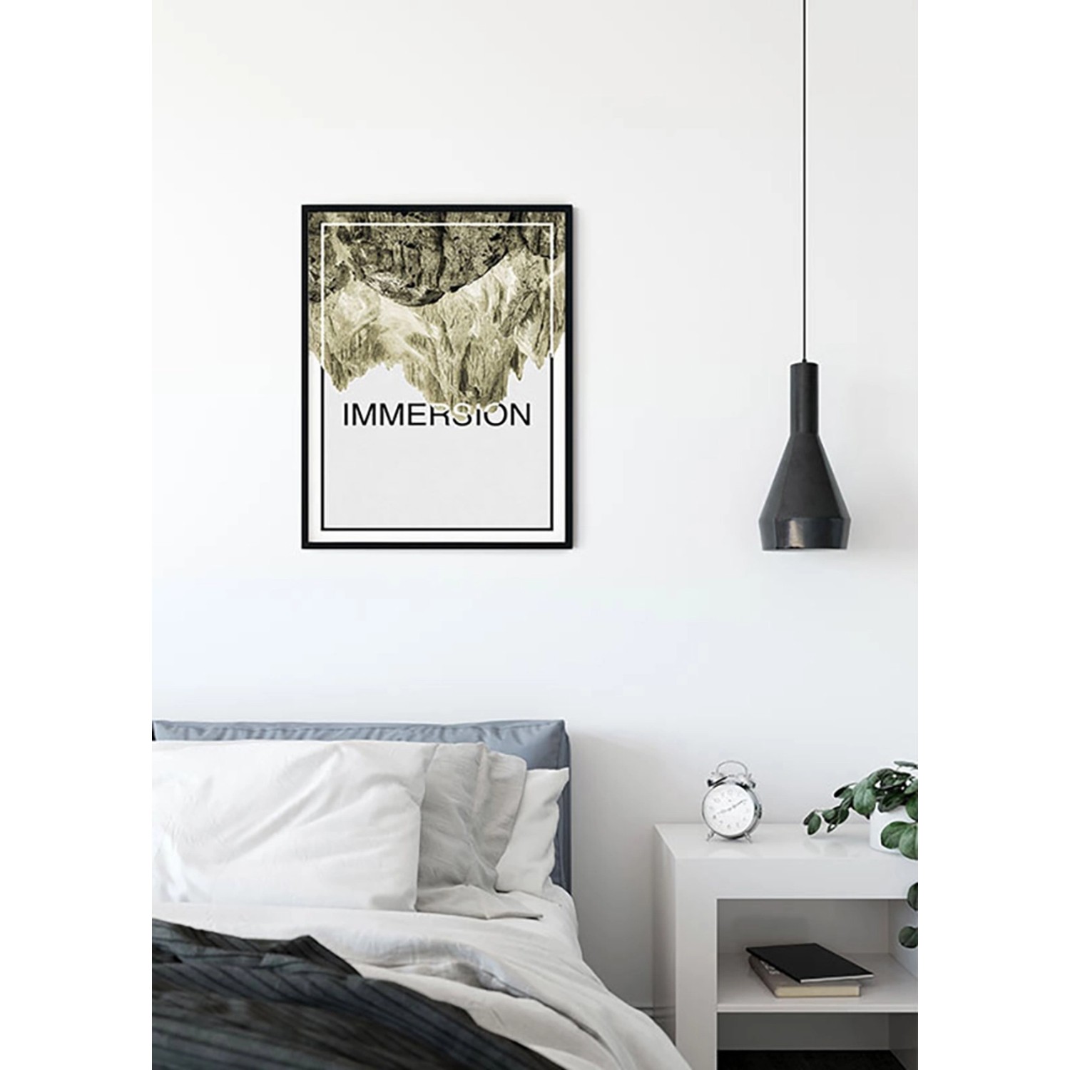 Wandbild Immersion Sand, 40x50 cm, abstrakte Sand-Optik im schwarzen Rahmen.