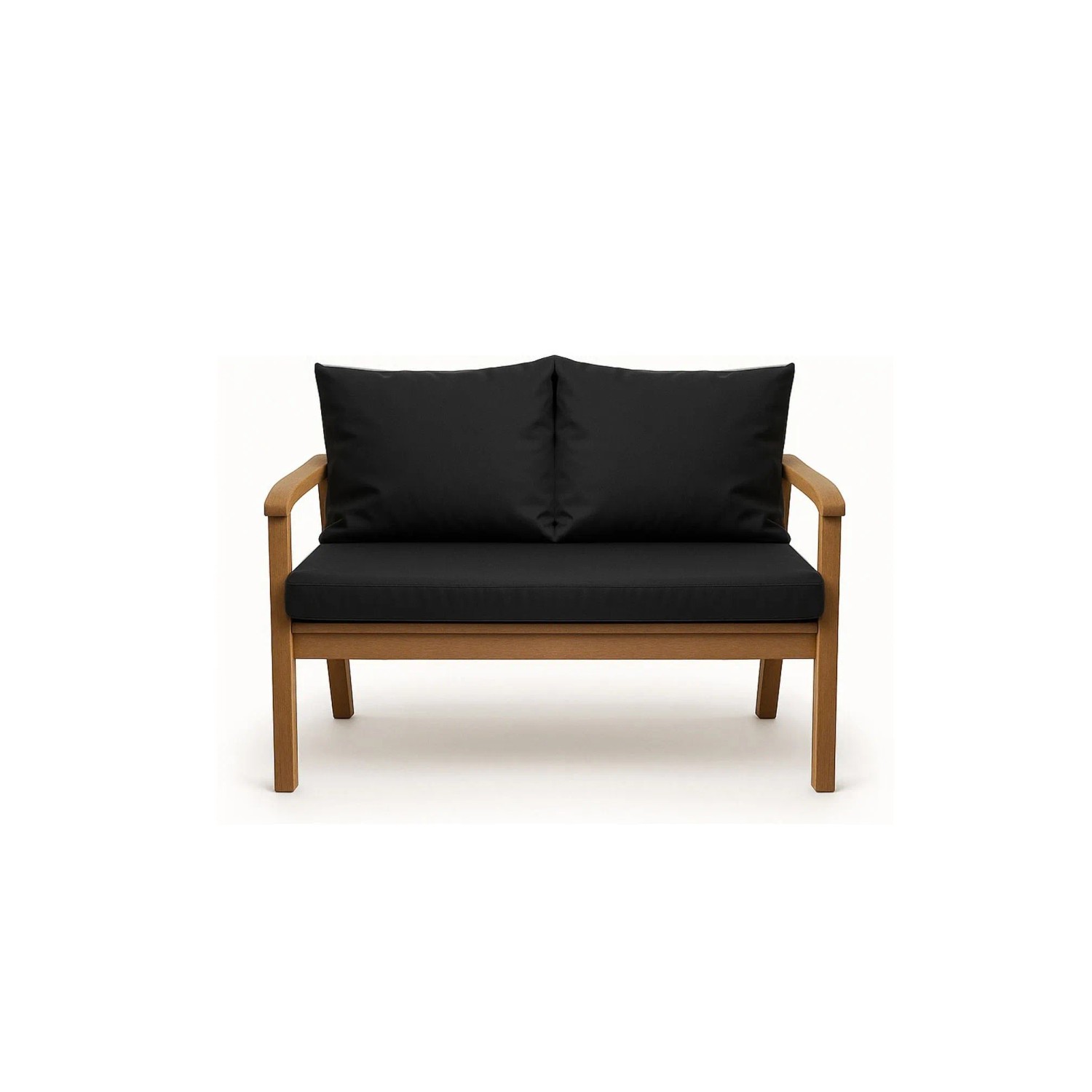Schwarzes Setgarden Bankkissen-Set für 2-Sitzer Gartenbank, bestehend aus Sitz- und Rückenkissen.