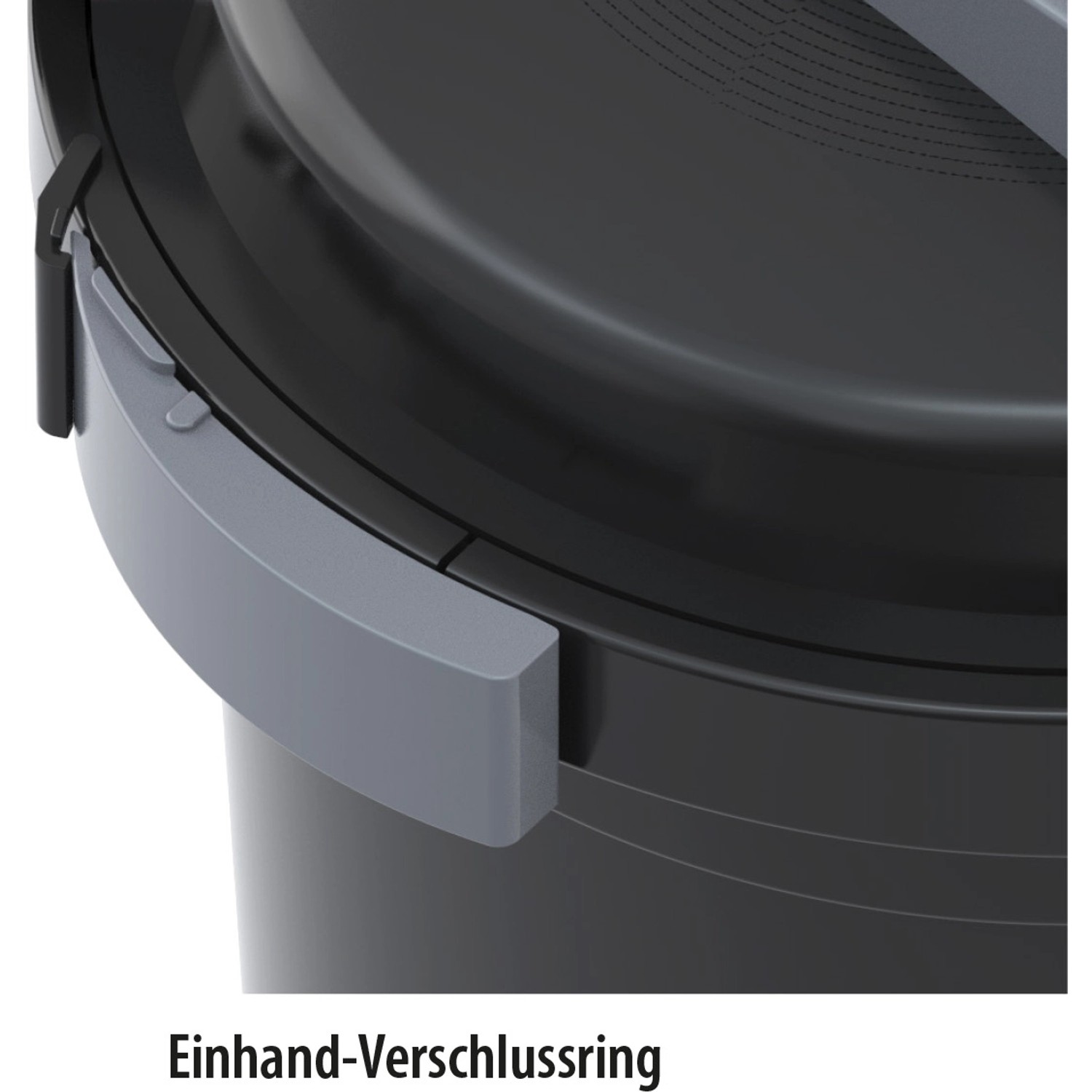 Detailaufnahme des Heissner Druckfilter-Sets: Einhand-Verschlussring für einfache Bedienung.